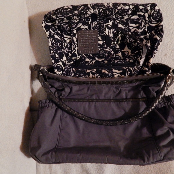 "BRIGHTON"  grey nylon hand bag. - Picture 4 of 5